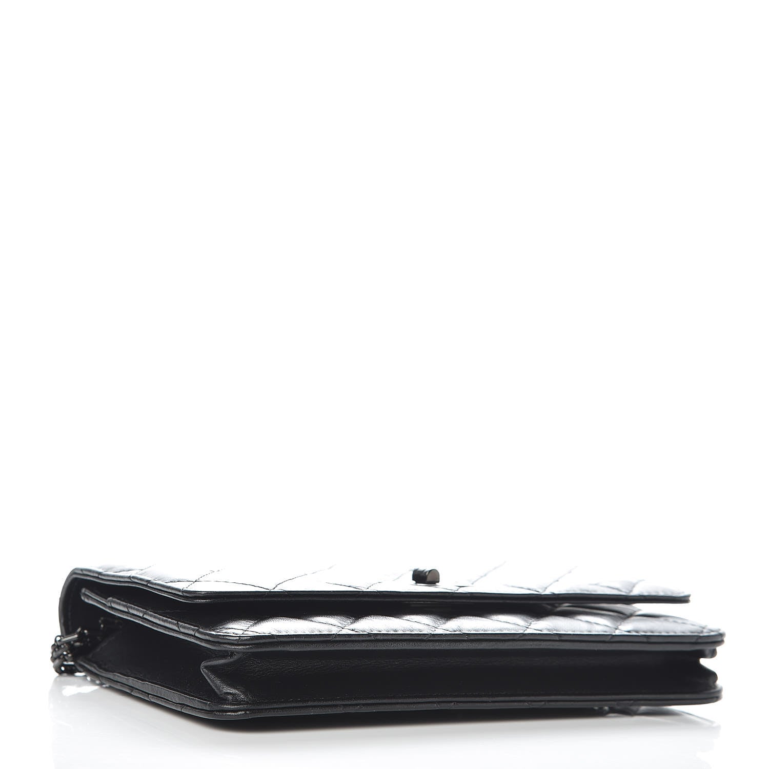Chanel Aged Calfskin Reissue Wallet On Chain WOC So Black 4 of 12