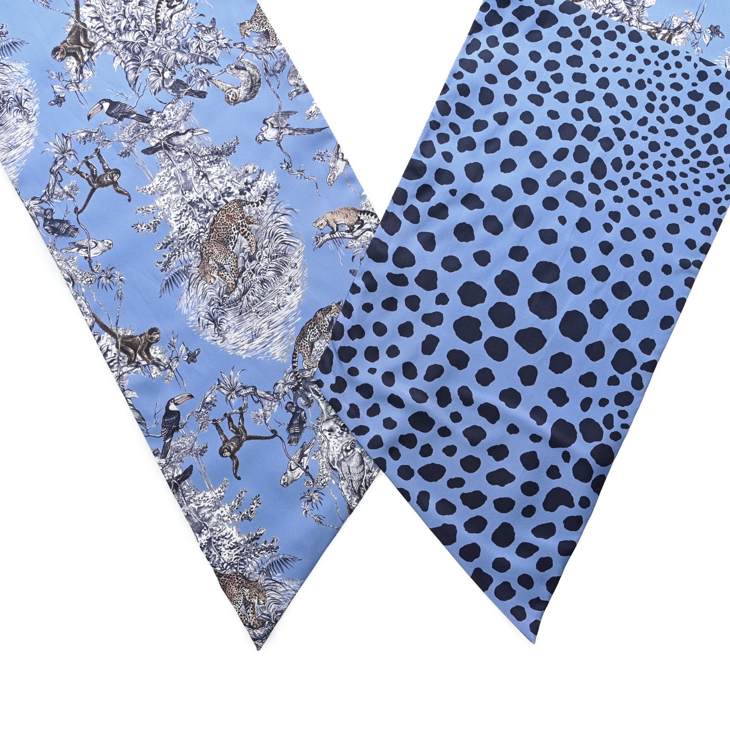 Silk Equateur Maxi Twilly Bleu Lavande Gris