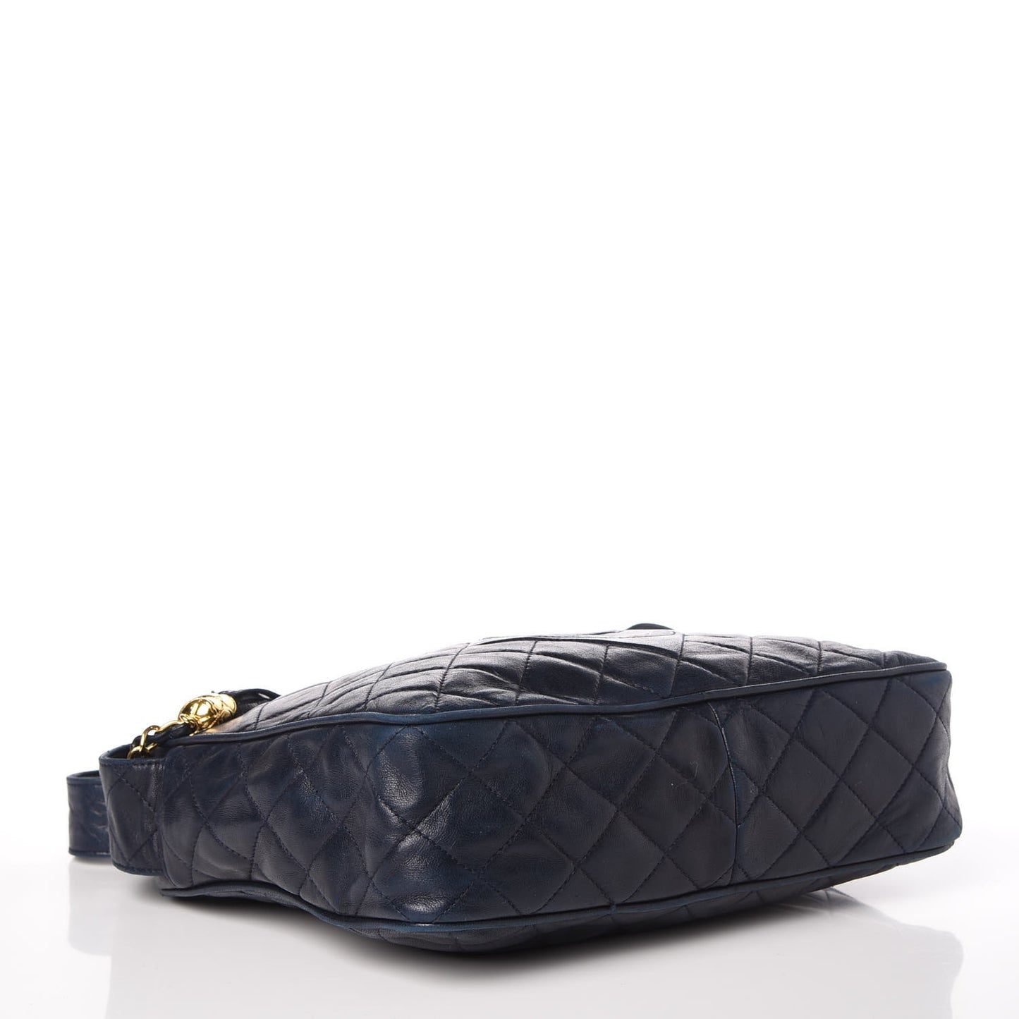 Lambskin Quilted Tassel Camera Case Navy