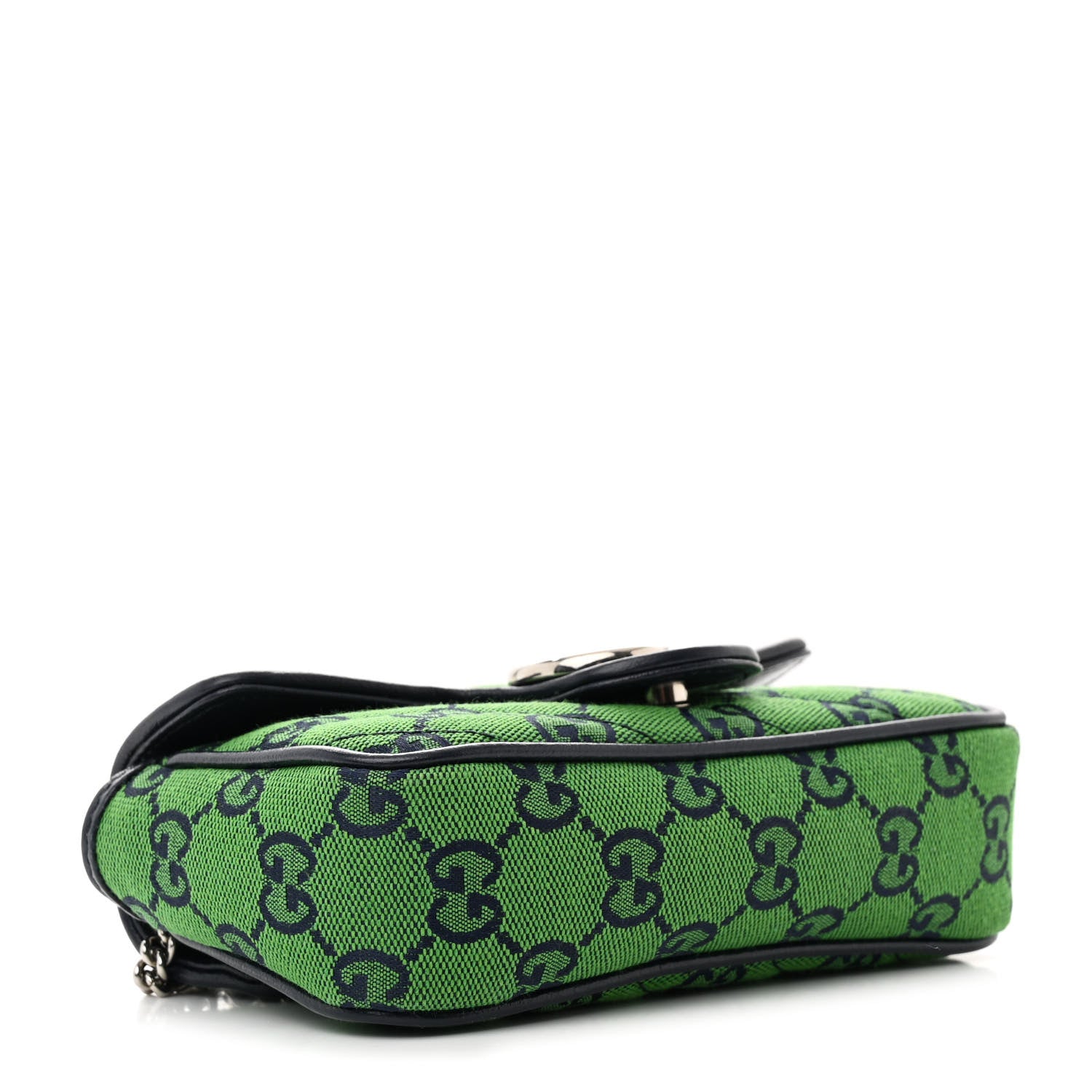 Gucci Monogram Multicolor Matelasse Diagonal Super Mini GG Marmont Shoulder Bag Green Blue 4 of 11