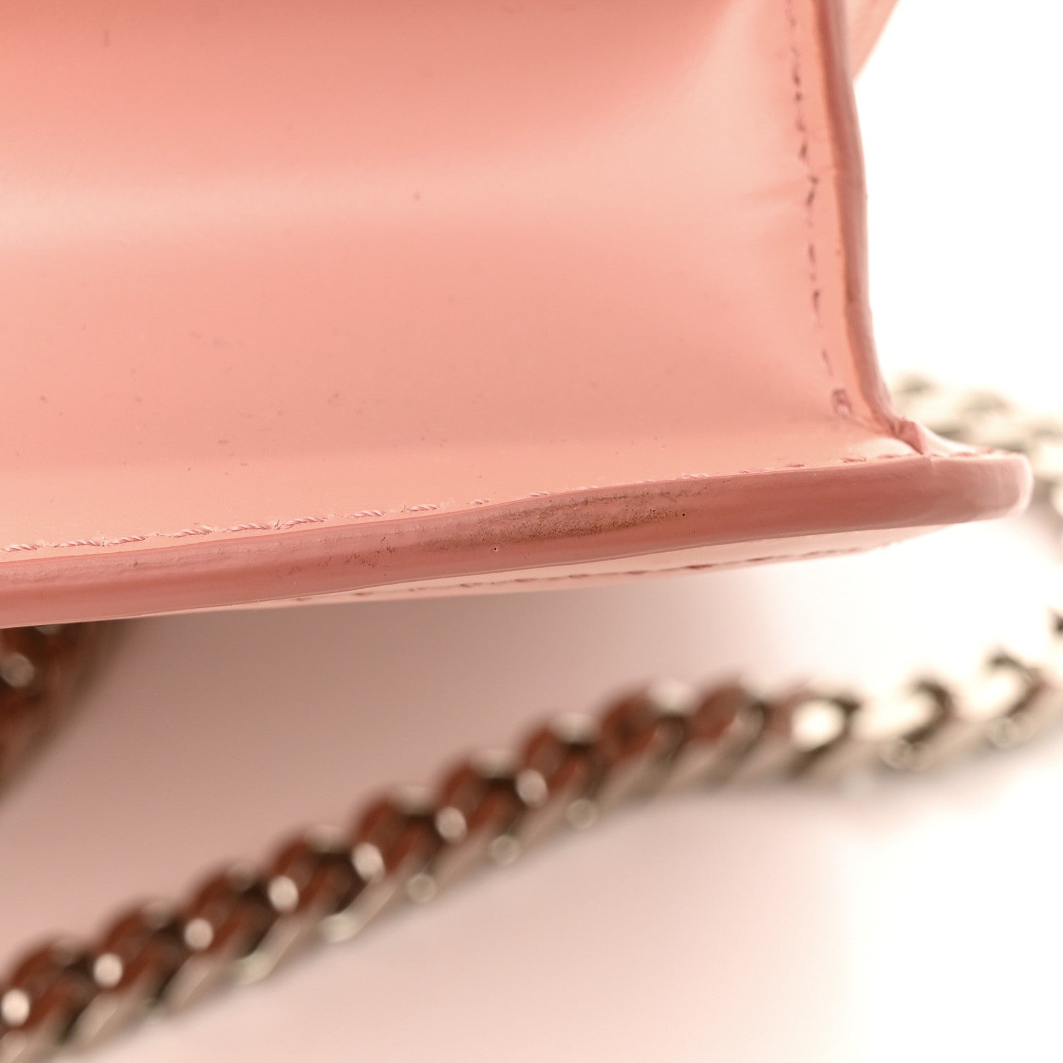 Burberry Calfskin Monogram Embossed Small TB Chain Bag Blush Pink 15 of 16