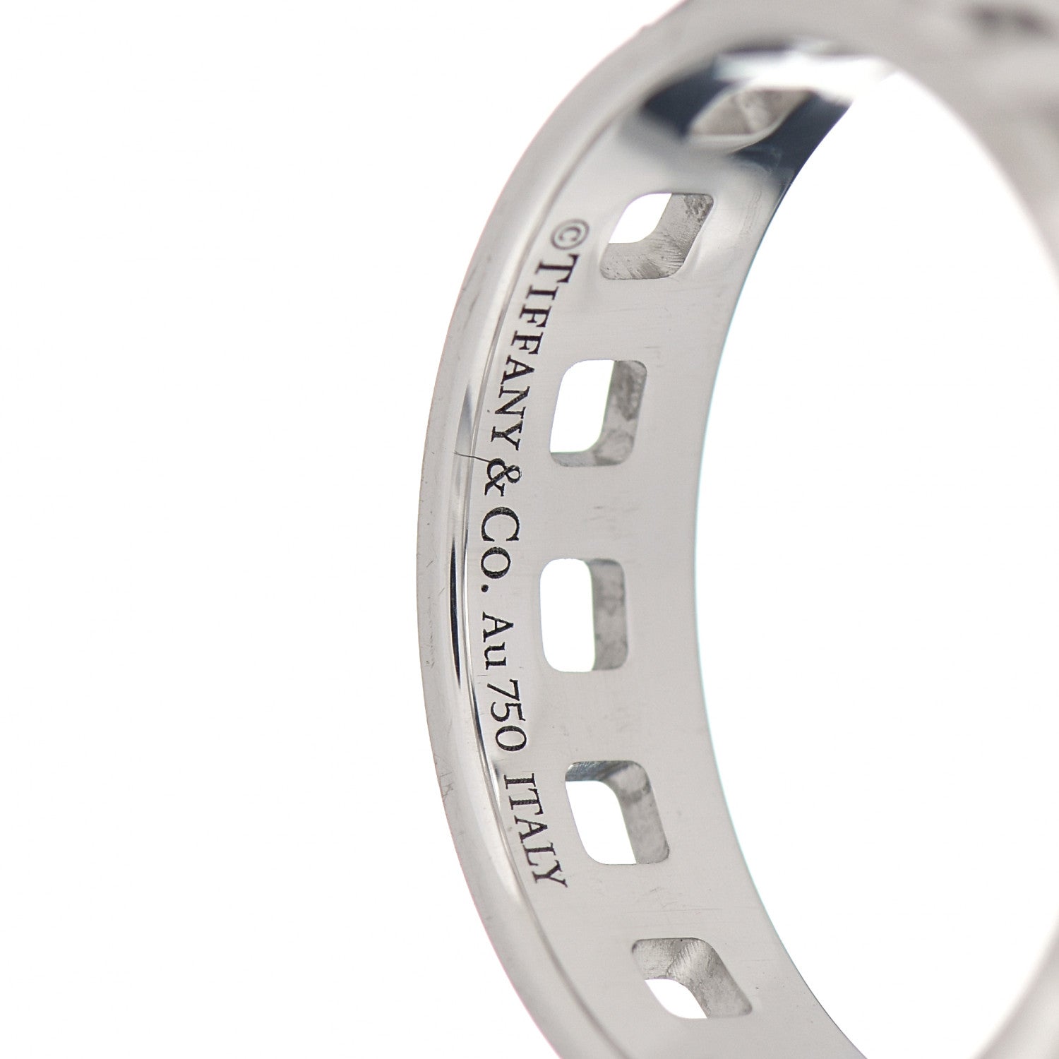 Tiffany 18K White Gold T True Wide Ring 56 7.5 4 of 5