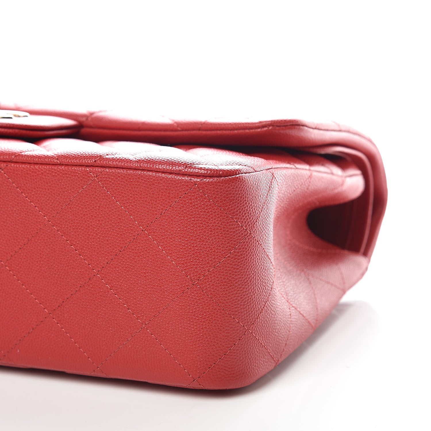 Chanel Caviar Quilted Jumbo Double Flap Red 7 of 10