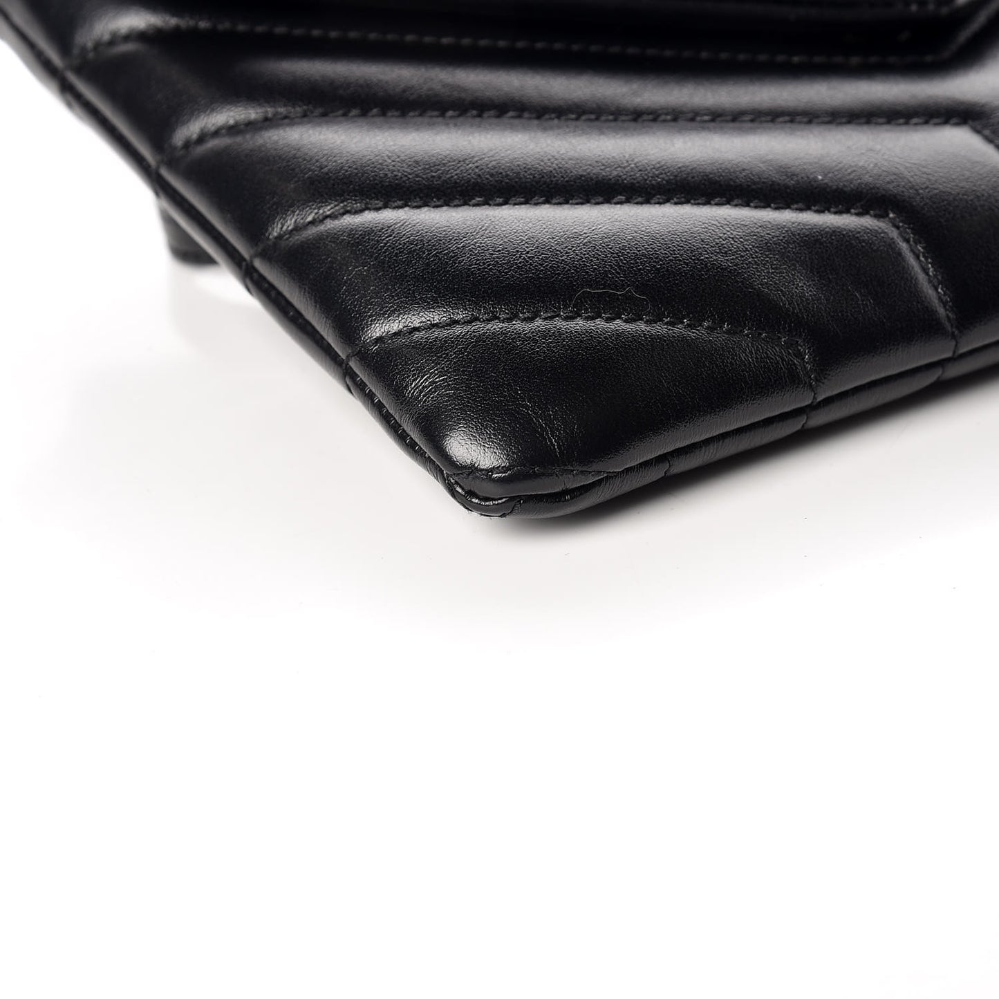 Calfskin Y Quilted Monogram Loulou Flap Bag Black