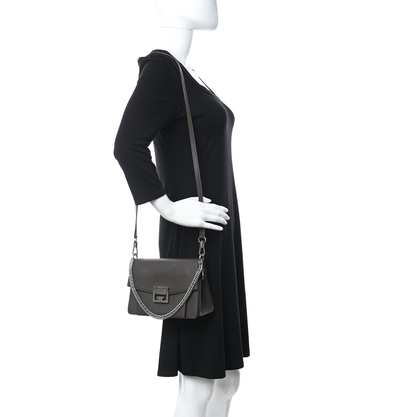 Goatskin Small GV3 Shoulder Bag Heather Grey