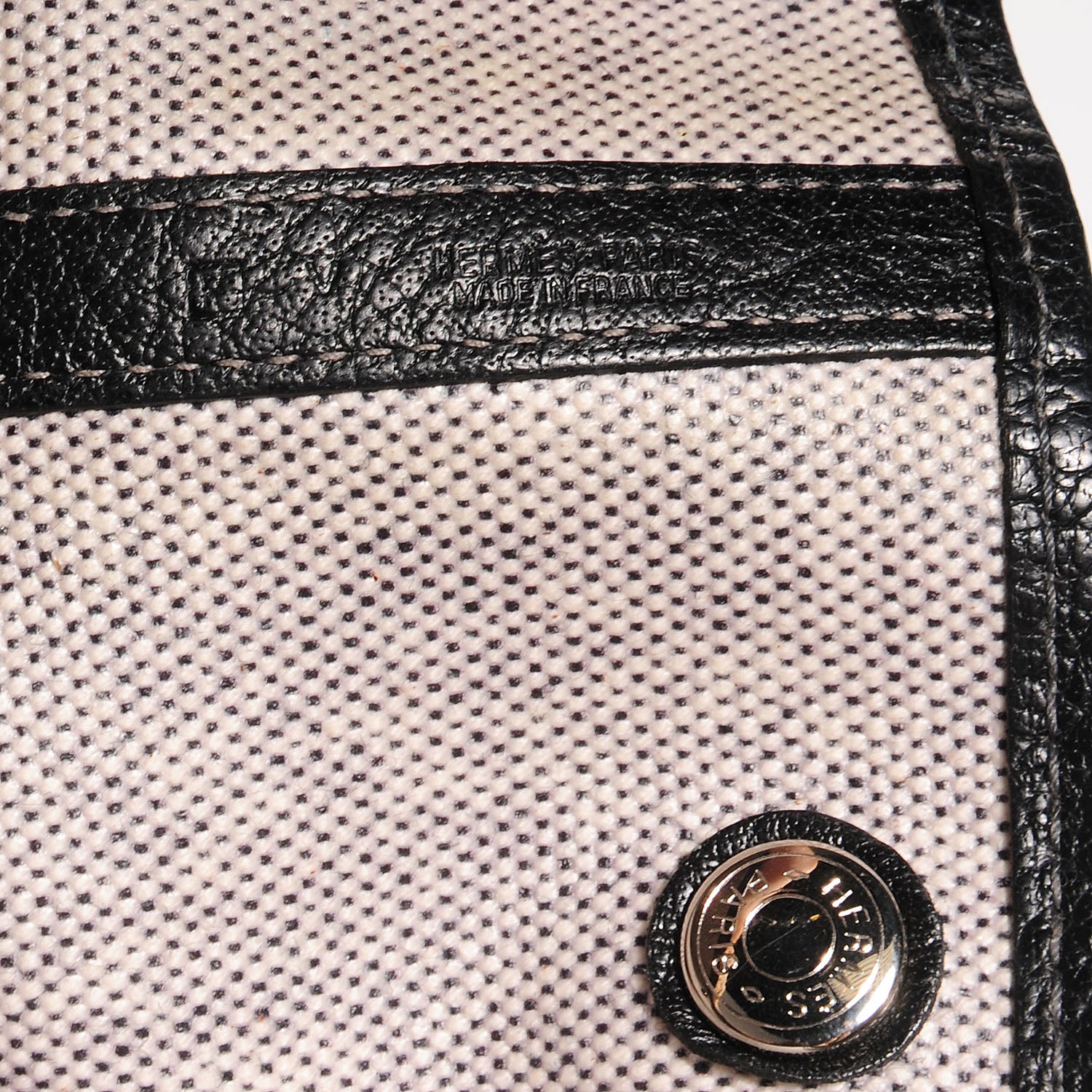 Hermes Toile Leather Garden Party 36 MM Tote Black 10 of 10