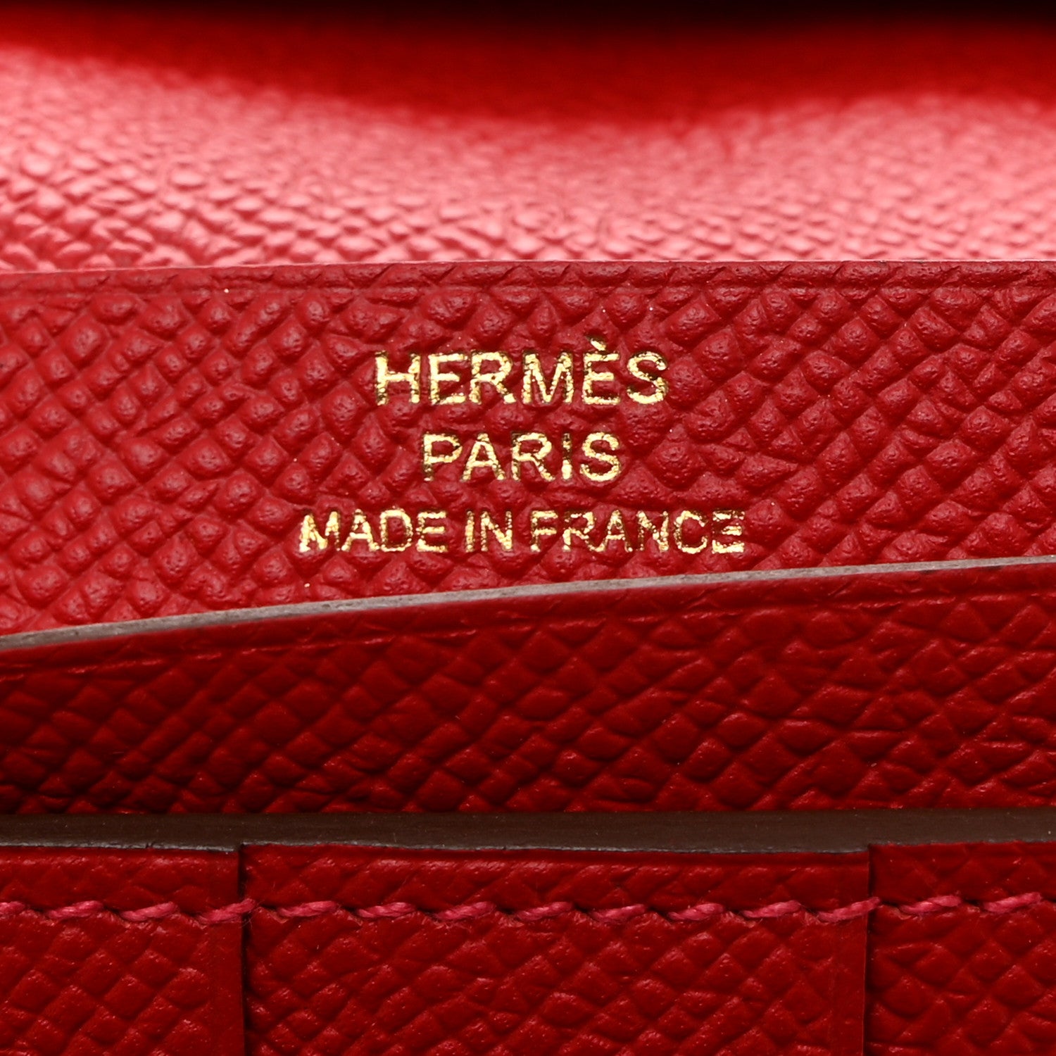 Hermes Epsom Bearn Gusset Wallet Rouge Casaque 6 of 8