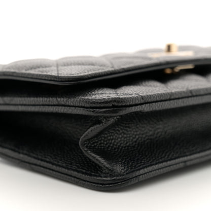 Chanel Caviar Quilted Bow Wallet On Chain WOC Black 9 of 11