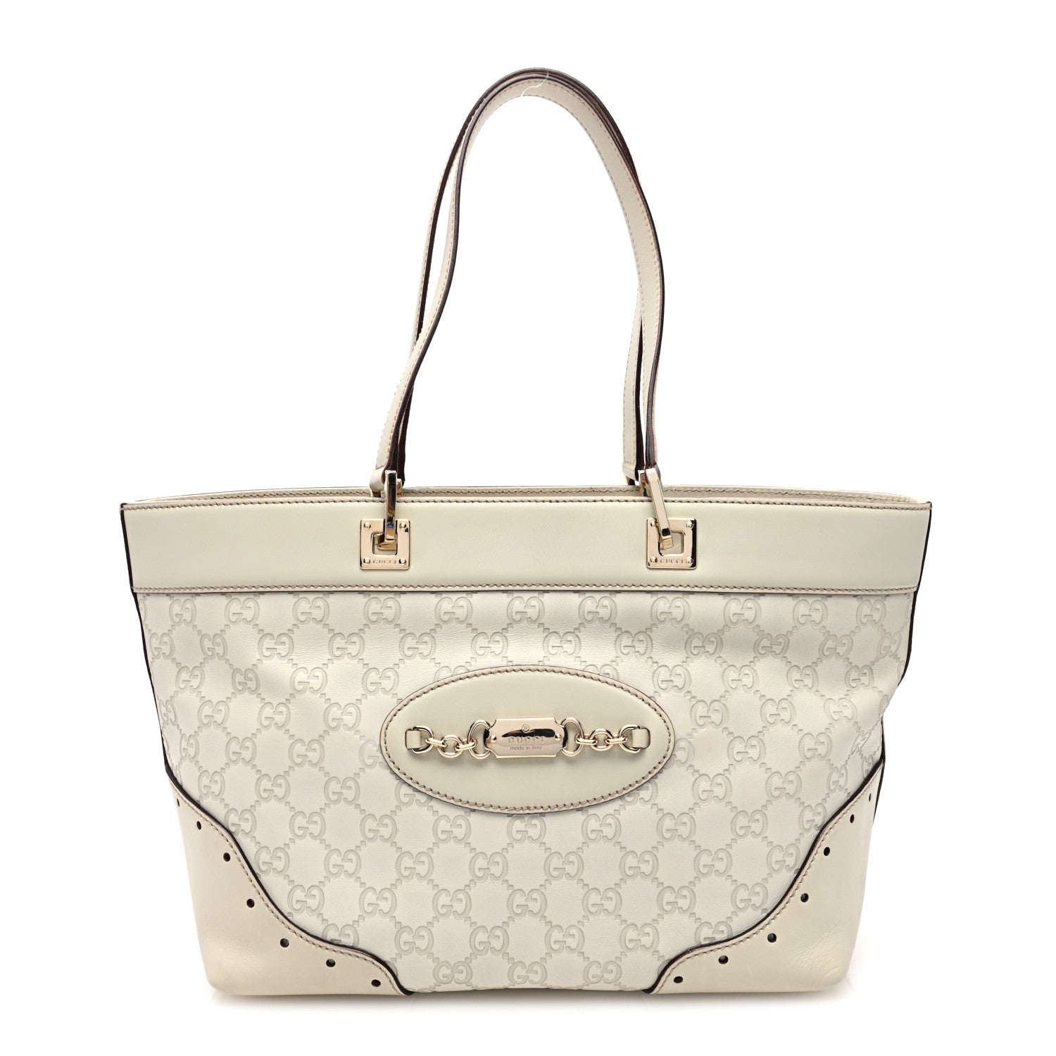 Gucci Guccissima Large Punch Tote Ivory 1 of 10