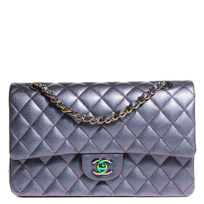 Chanel Iridescent Goatskin Quilted Medium Flap Purple 1 of 9