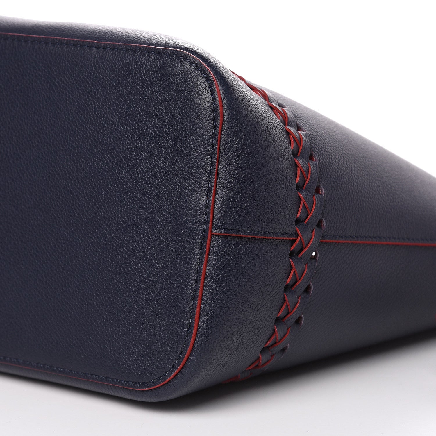 Louis Vuitton Soft Calfskin Braided Lockme Bucket Marine Rouge 8 of 9