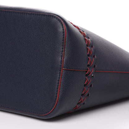 Louis Vuitton Soft Calfskin Braided Lockme Bucket Marine Rouge 8 of 9