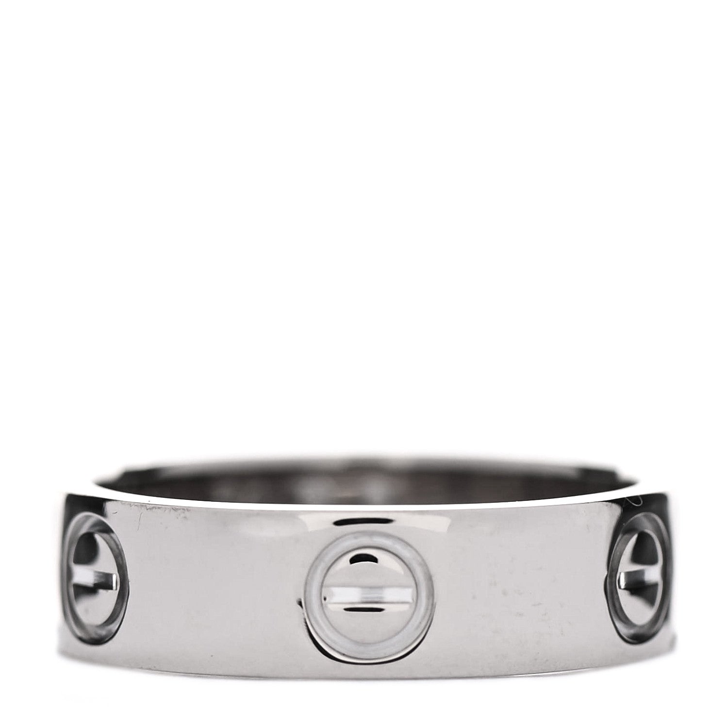 Cartier 18K White Gold 5.5mm LOVE Ring 54 6.75 1 of 10