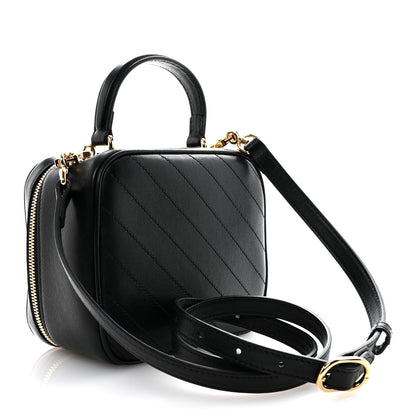 Gucci Sakai Be Green Calfskin Diagonal Stitched Blondie Top Handle Bag Black 3 of 11