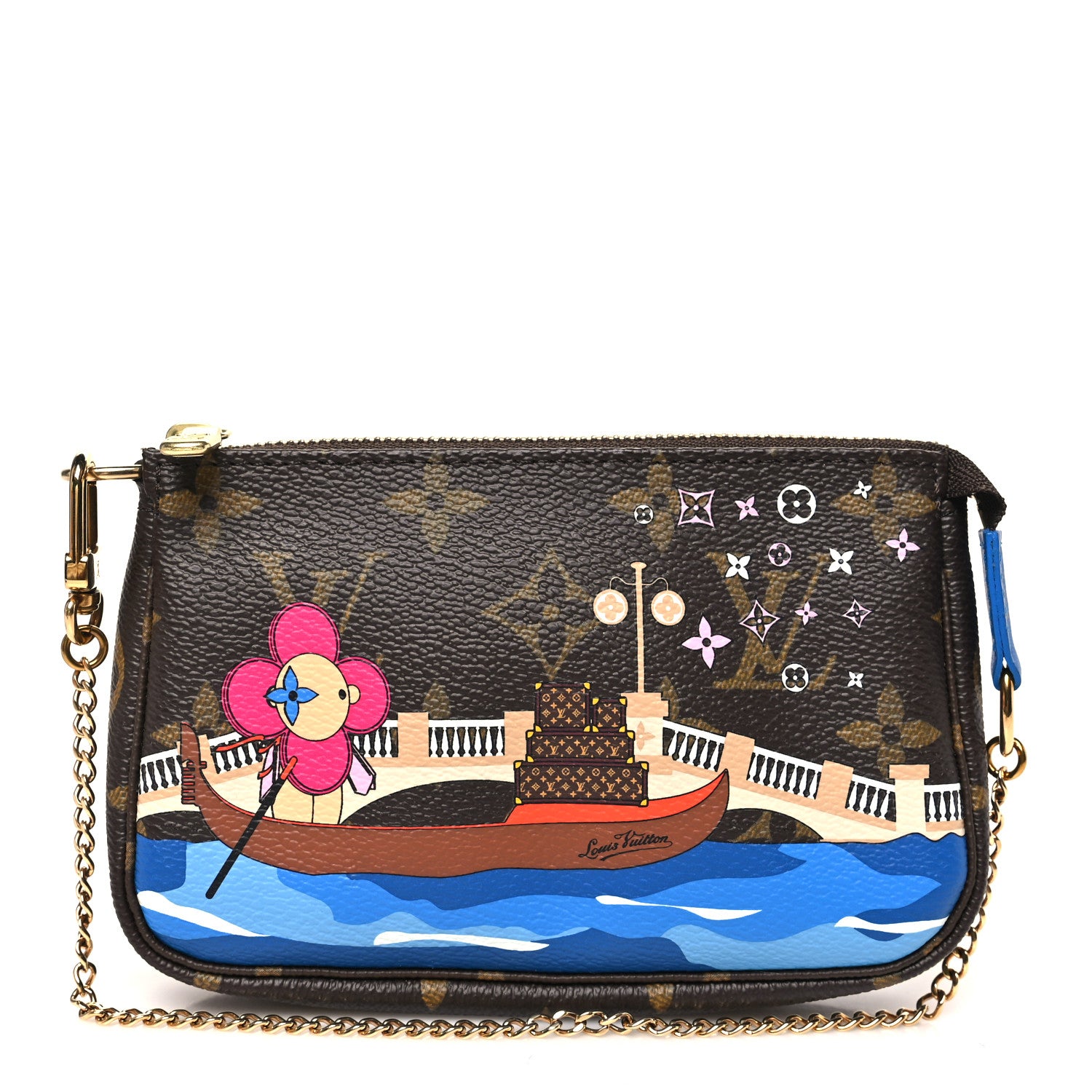 Louis Vuitton Monogram 2019 Christmas Animation Mini Venice Pochette Accessories Blue 1 of 10