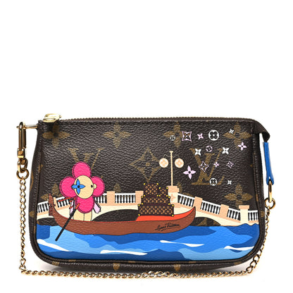 Louis Vuitton Monogram 2019 Christmas Animation Mini Venice Pochette Accessories Blue 1 of 10