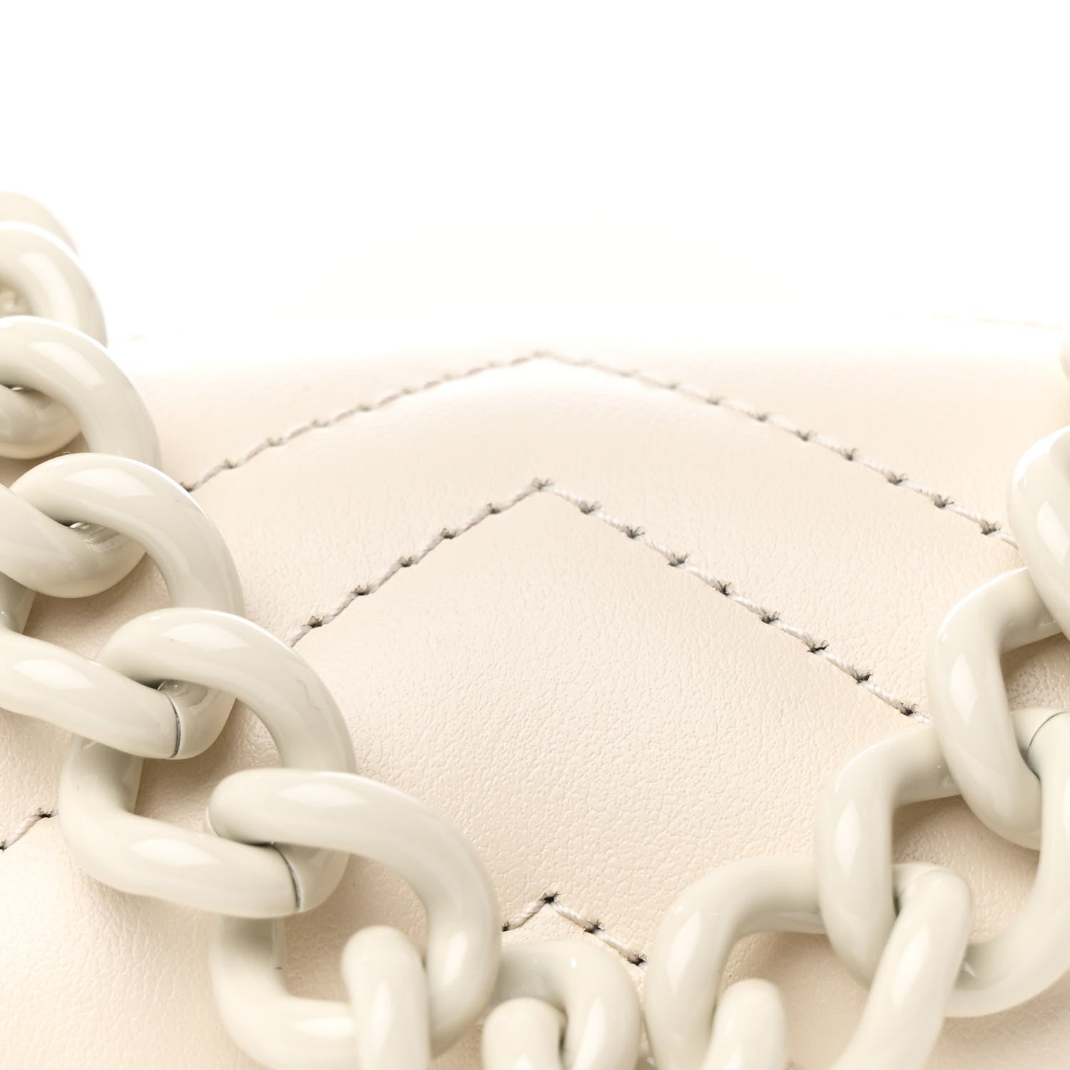 Gucci Calfskin Matelasse Monochrome GG Marmont Chain Belt Bag 95 Mystic White 8 of 11