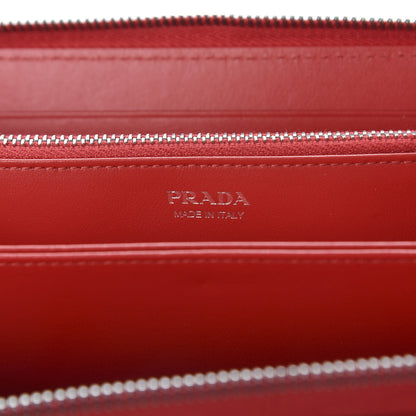 Prada Soft Calfskin Diagramme Zip Around Wallet Rosso 5 of 10
