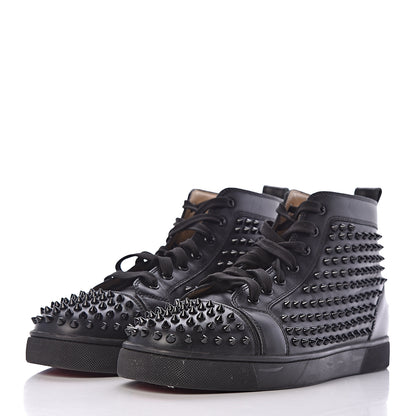 Christian Louboutin Calfskin Mens Louis Spikes Flat Sneakers 45 Black 3 of 11