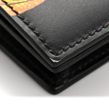 Versace Calfskin Medusa Barocco Rodeo Print Card Holder Wallet Black Multicolor 9 of 10
