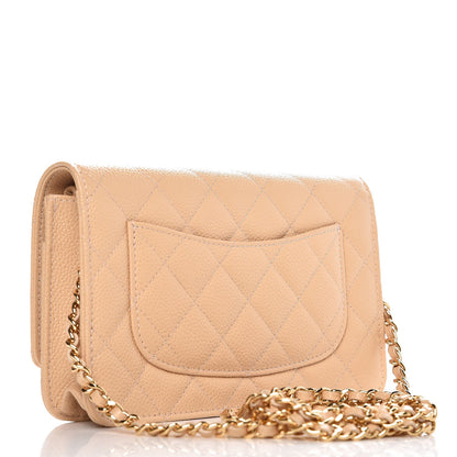 Chanel Caviar Quilted Wallet On Chain WOC Beige Clair 3 of 9
