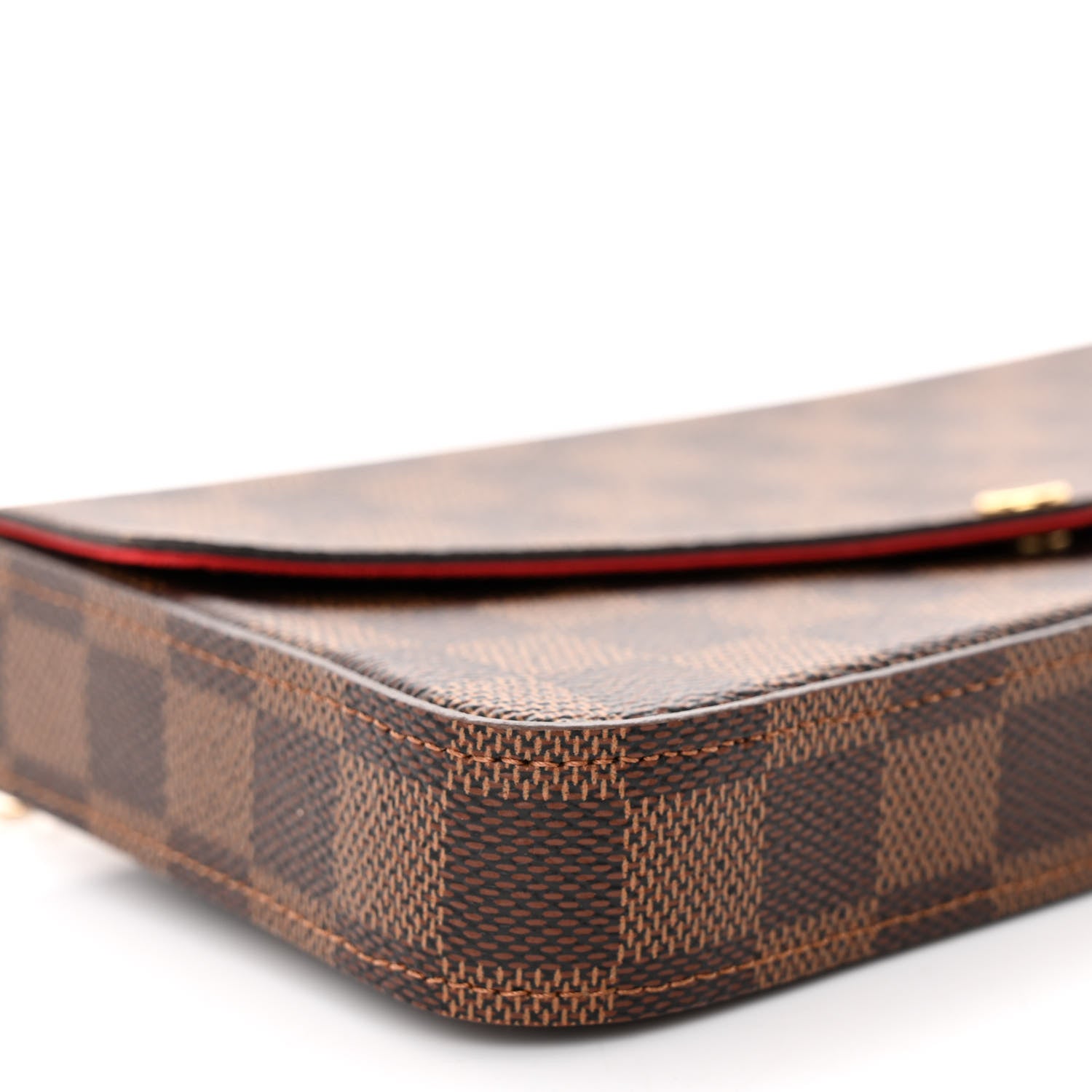 Louis Vuitton Damier Ebene Pochette Felicie Chain Wallet 9 of 10