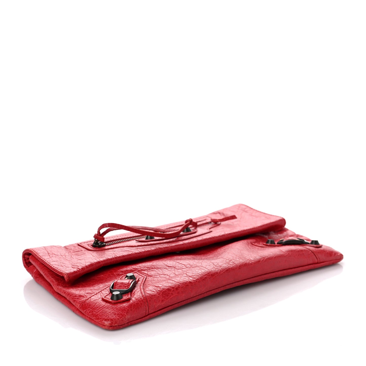 Agneau Classic Hardware Envelope Clutch Rouge Cardinal