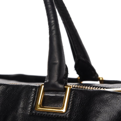 Prada Glace Calf Extra Wide Tote Black 14 of 17