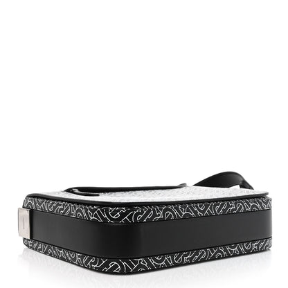 Burberry Calfskin Monogram TB Print Messenger Bag Black White 4 of 9