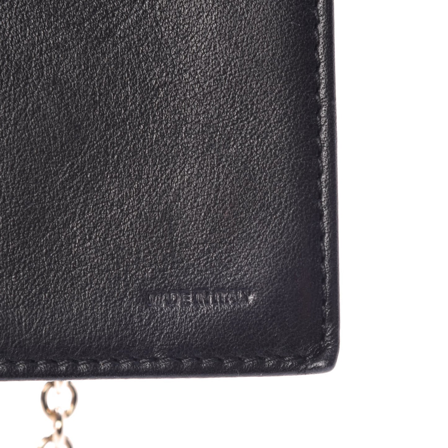 Patent Fendilicious Embossed Quilted Wallet On Chain Black