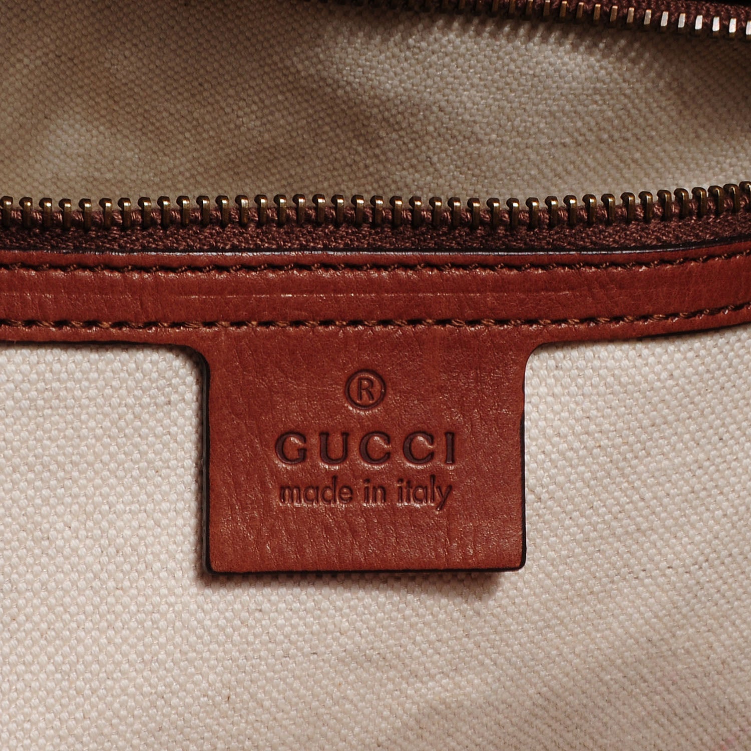 Gucci Washed Calfskin Horse-Heads Medium Ribot Tote Brown 6 of 8