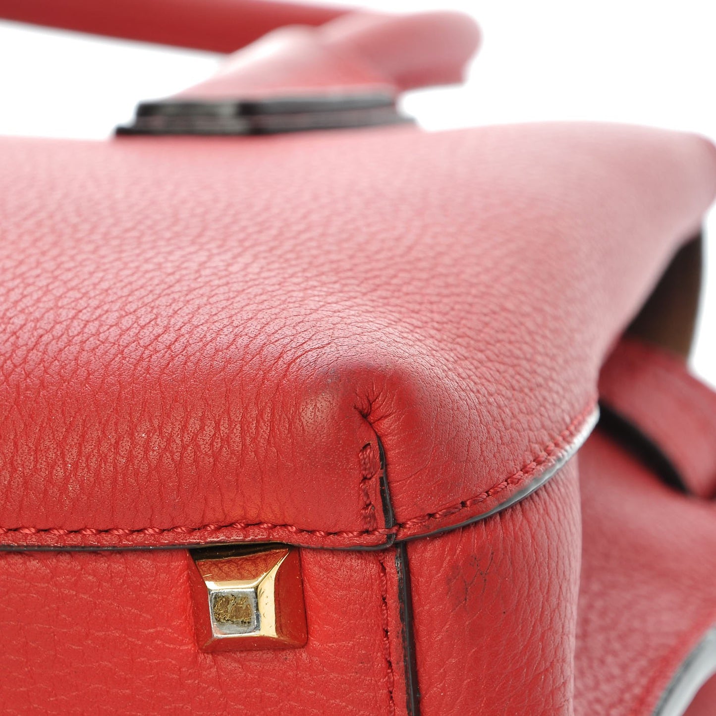 Grained Calfskin Mini Milla Tote Red