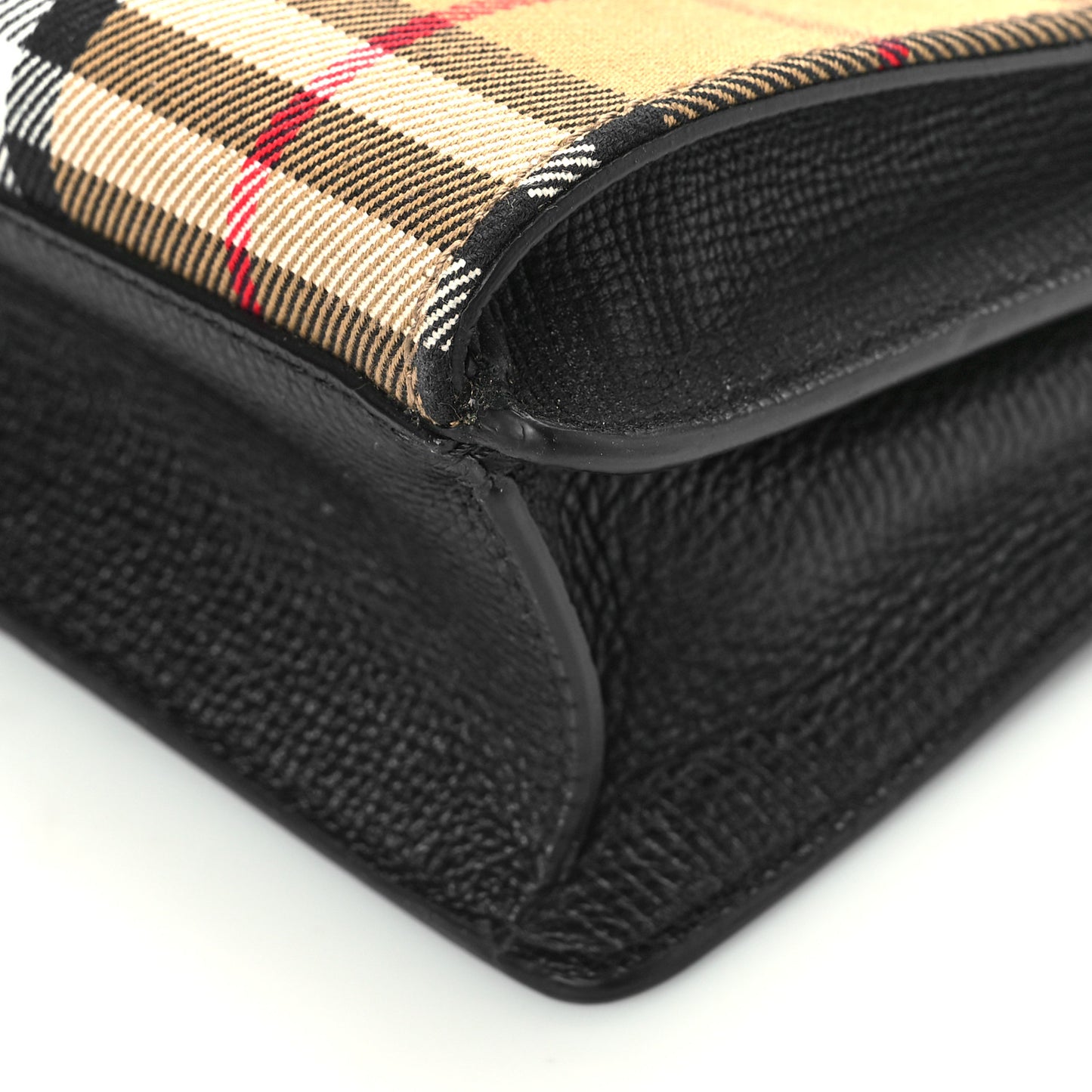 Grainy Calfskin Vintage Check Mini Macken Crossbody Bag Black