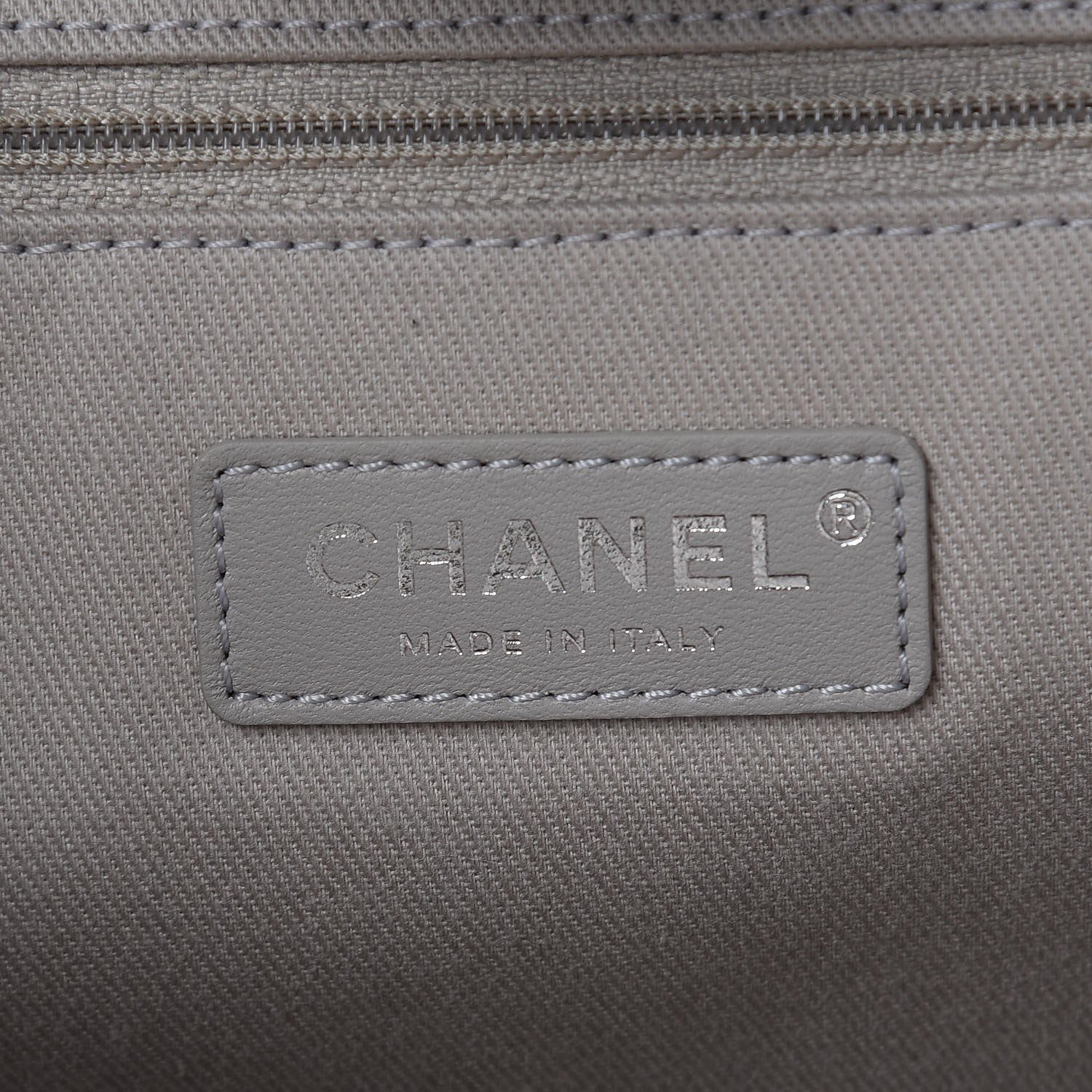Chanel Striped Canvas Medium Deauville Tote Grey Black 7 of 8