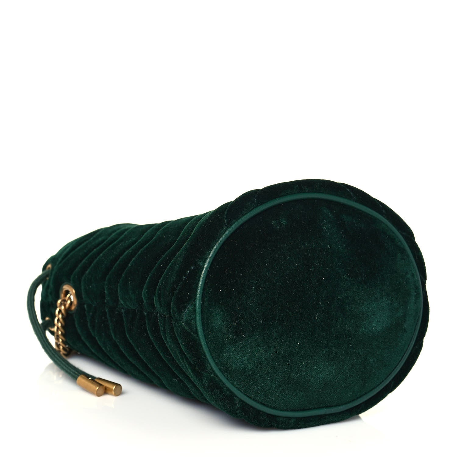Gucci Velvet Matelasse Mini GG Marmont 2.0 Bucket Bag Dark Green 4 of 12