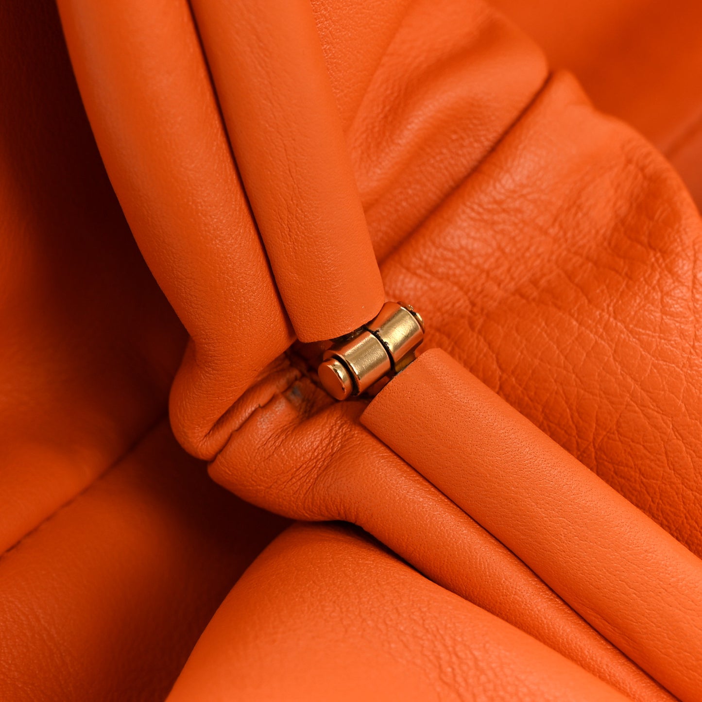 Smooth Butter Calf The Pouch Oversized Clutch Burnt Orange