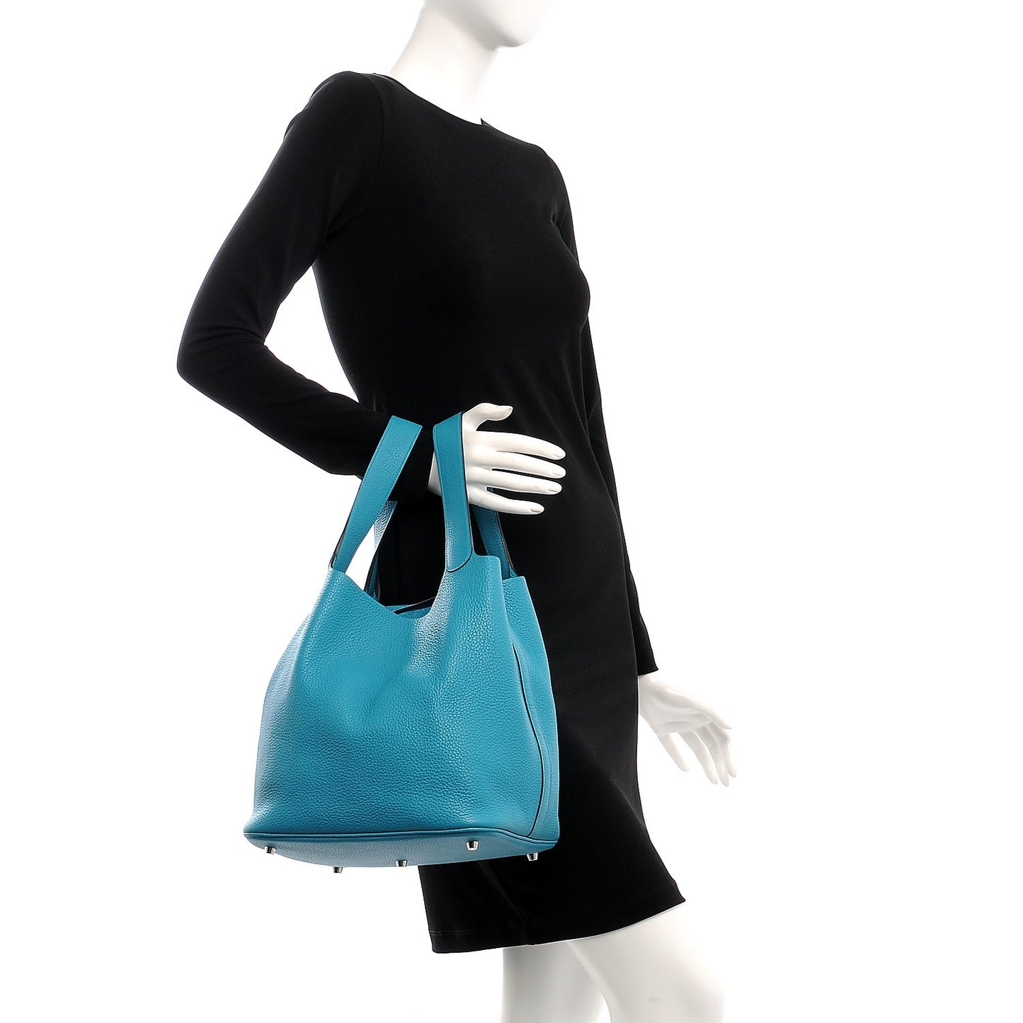 Taurillon Clemence Picotin Lock 26 GM Turquoise