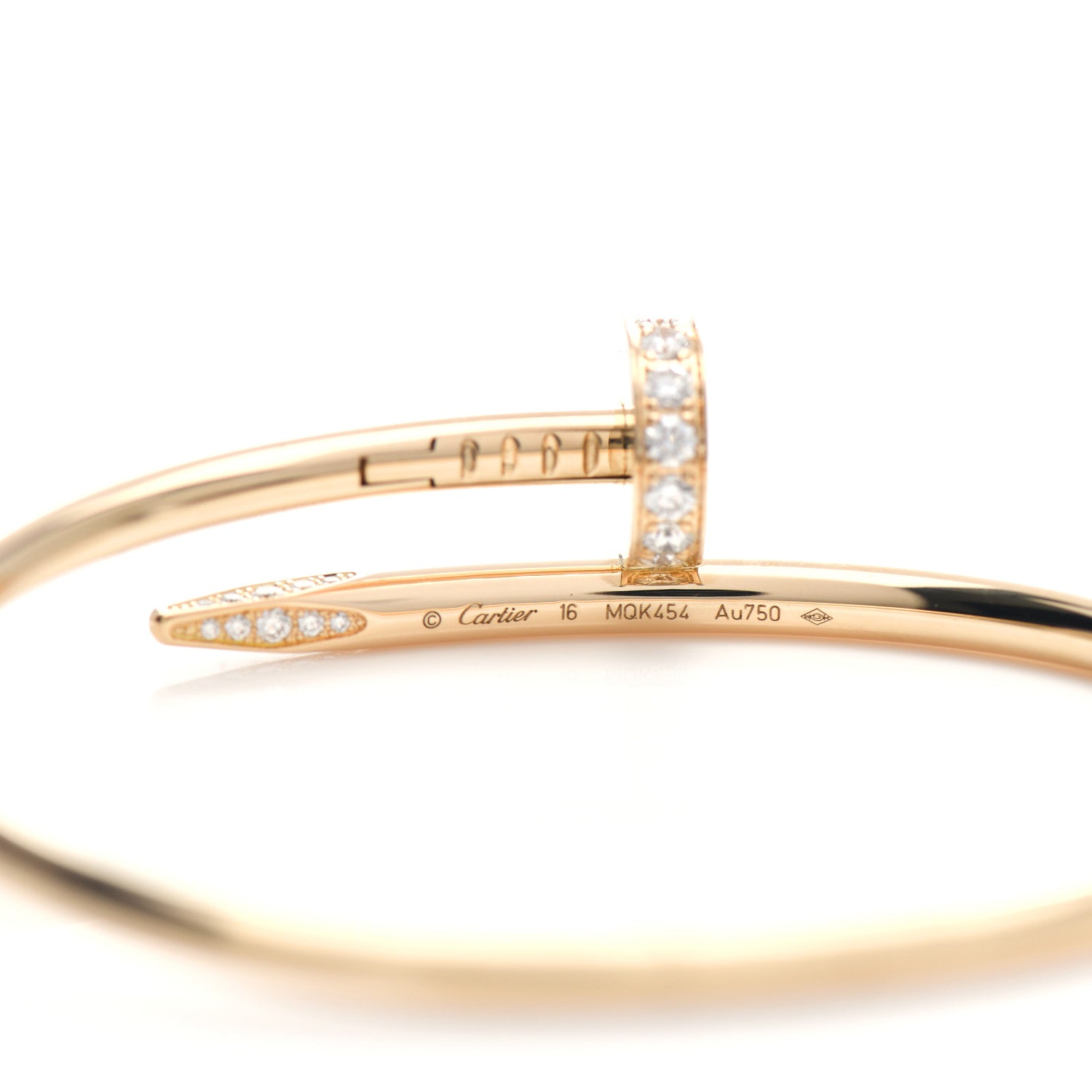 Cartier 18K Yellow Gold Diamond Juste Un Clou Bracelet 16 4 of 4