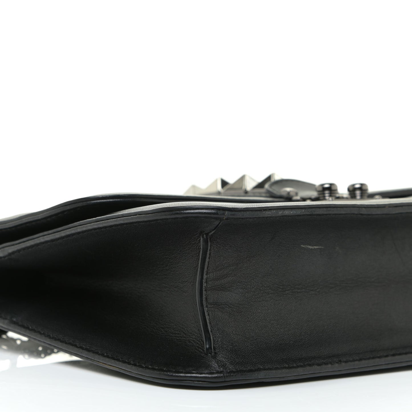 Vitello Medium Glam Lock Rockstud Flap Black