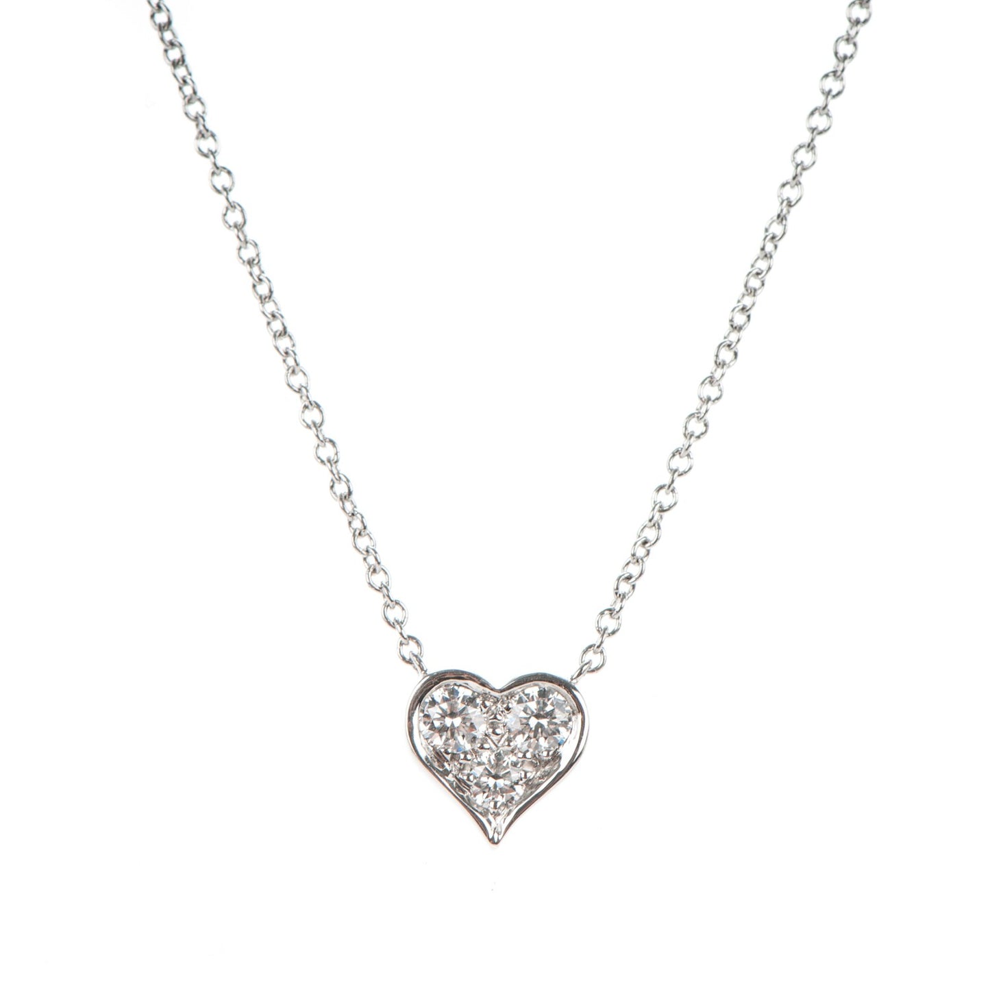 Platinum Diamond Heart Pendant Necklace