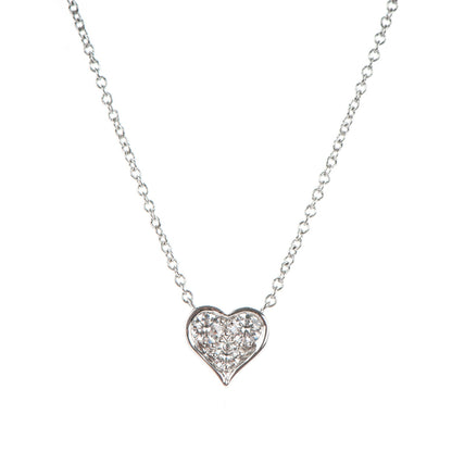 Tiffany Platinum Diamond Heart Pendant Necklace 3 of 4