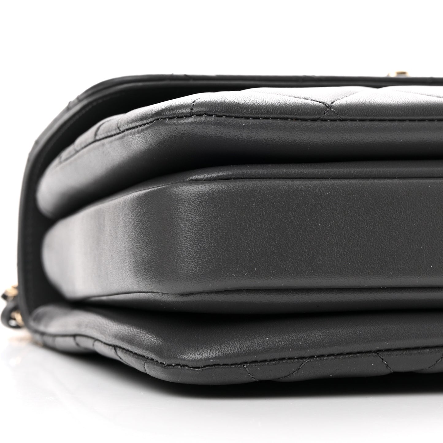 Lambskin Quilted Small Trendy CC Dual Handle Flap Bag Dark Grey