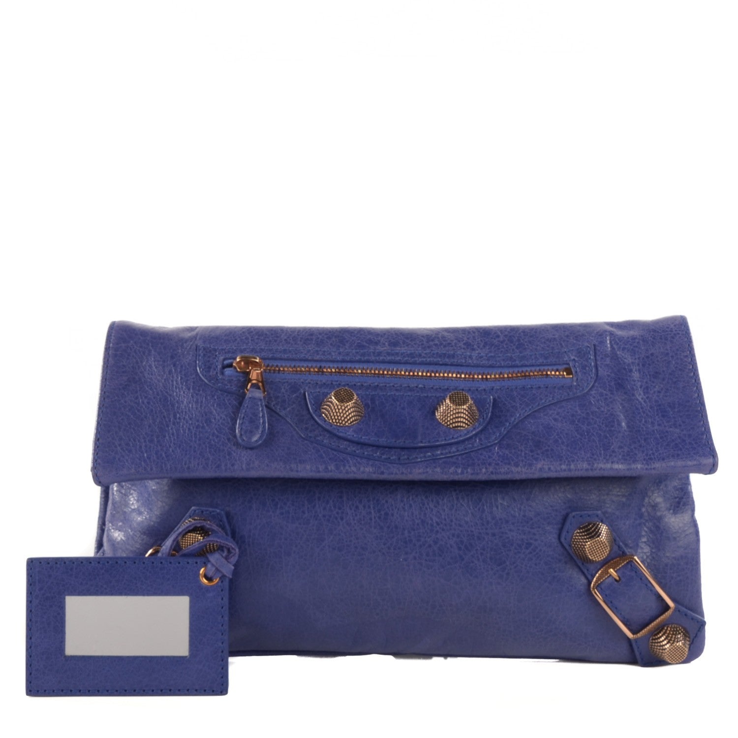 Balenciaga Agneau Giant 21 Rose Gold Hardware Envelope Clutch Bleu Lavande 1 of 7