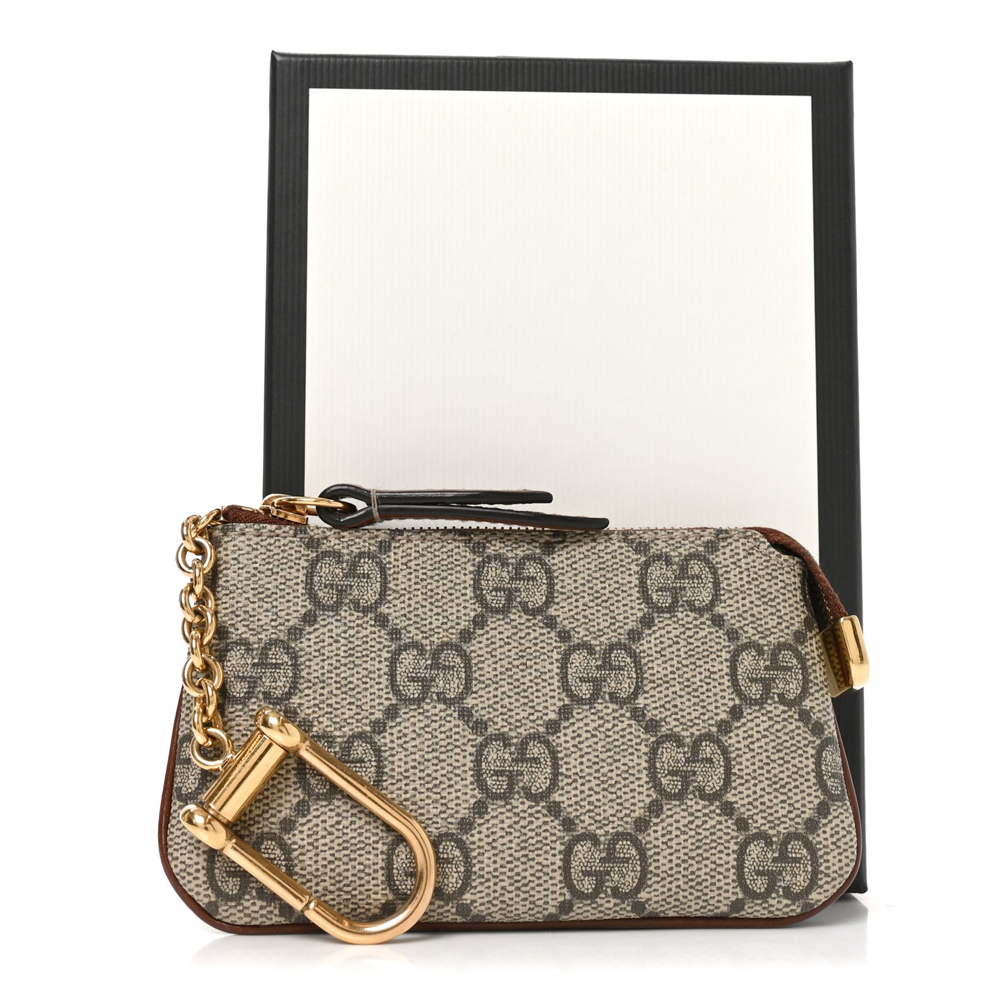 GG Supreme Monogram Key Case Brown