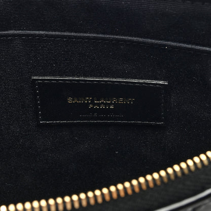 Saint Laurent Patent Calfskin Quilted Zipped Pouch Black 6 of 6