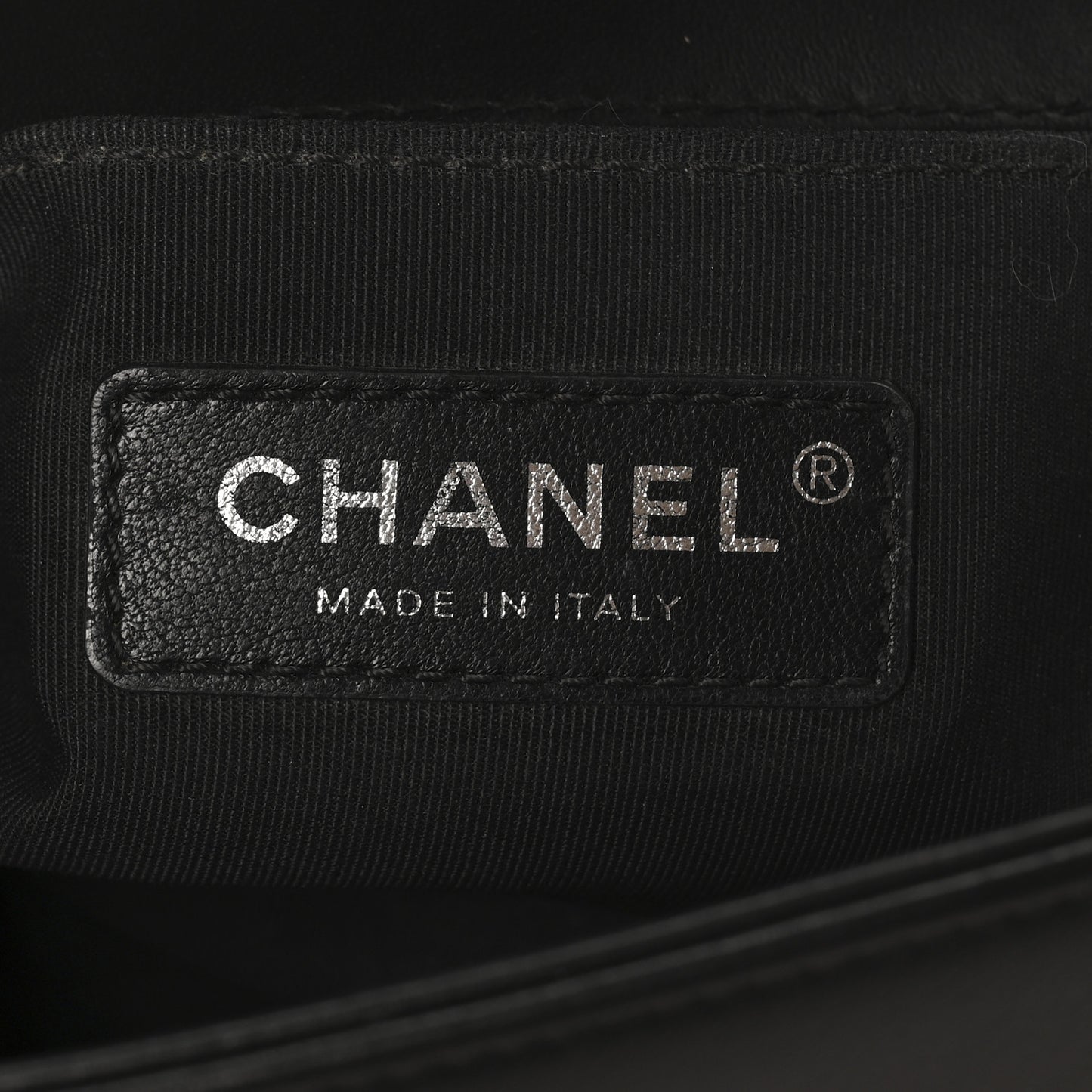 Calfskin Painted Chevron Embossed Medium Boy Flap Black