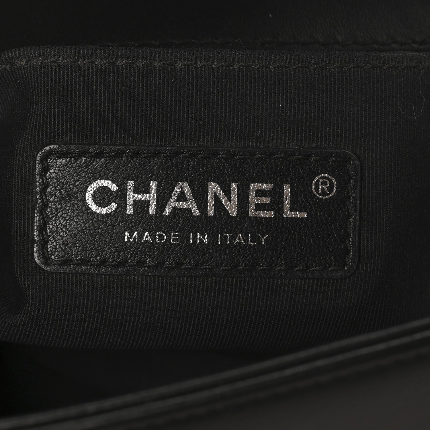 Chanel Calfskin Painted Chevron Embossed Medium Boy Flap Black 6 of 10