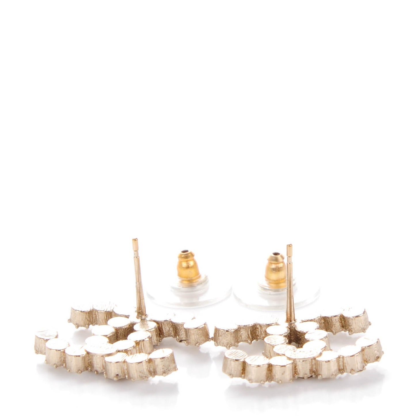 Crystal CC Earrings Light Gold