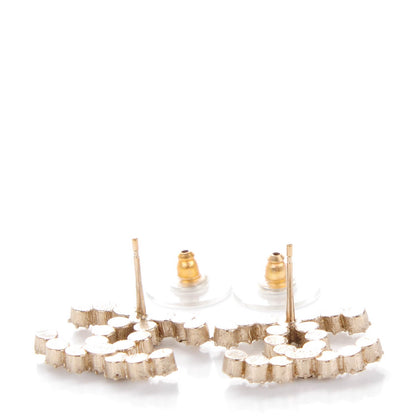 Chanel Crystal CC Earrings Light Gold 3 of 5