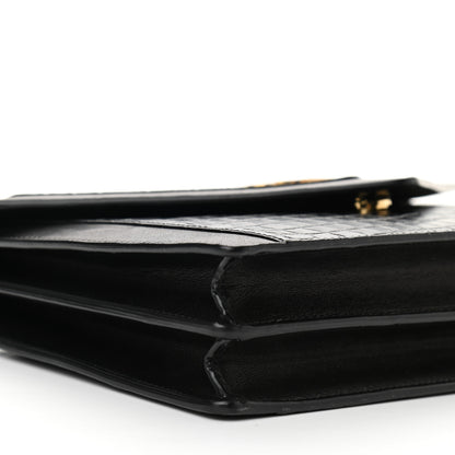 Saint Laurent Calfskin Crocodile Embossed Gaby Satchel Black 8 of 10